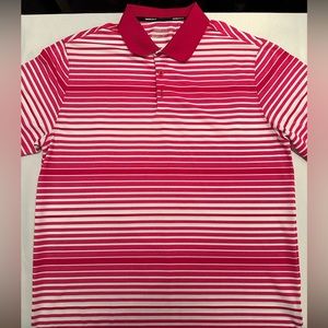 Nike Golf Short Sleeve Shirt. Red/deep pink and white. NWOT. XL